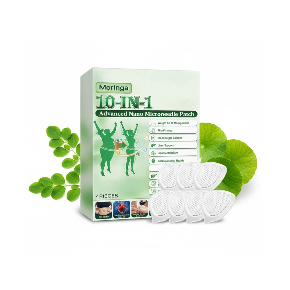 (2 Pack - 14 Patches) Moringa Berberine 10 in 1 Advanced Nano Microneedle Patch for Weight Loss (7PCSï¼