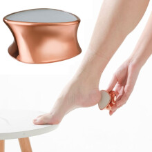 2-in-1 Hair Removal Foot File, Foot Cleaner, Pedicure Tool (Gold)