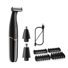 568 USB Electric Hair Shaver and Eyebrow Trimmer (Black)