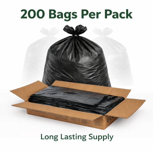 ECO315B 200 Black100L Extra Heavy Duty Bin Bags 1