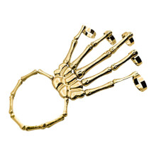 Pulseira de Halloween em metal com mão de esqueleto (1 peça)
