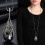 Collana con ciondolo ovale in strass verde 1