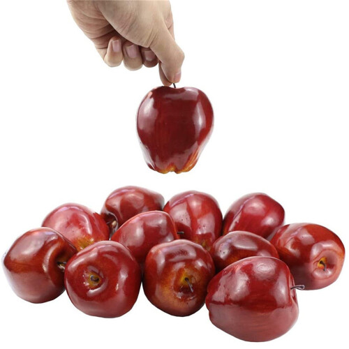 Pachet de 12 mere artificiale Red Delicious realiste