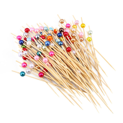 100 cocktailpinde i træ, 12 cm, naturlige