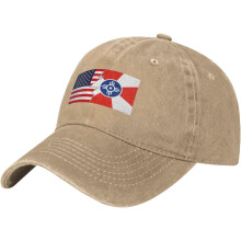 Wichita Kansas Flag Baseballkasket Justerbar Bomuld Farhue