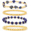 Gold Beaded Bracelet for Women Natural Stone Stack 1