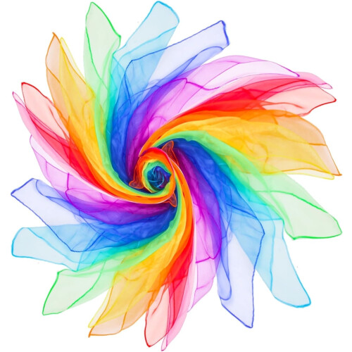Sciarpe da giocoliere 60x60 cm 24 pezzi 6 colori