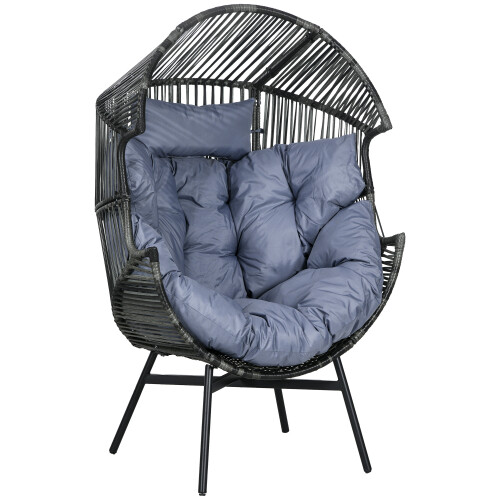 String Rattan Egg Chair, with Padded Seat Cushion
