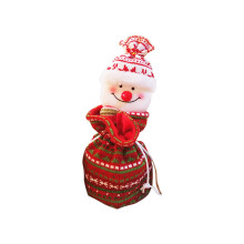 Kerstcadeautasjes met trekkoord – Stoffen tasjes met kerstman en sneeuwpop