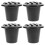 Svart plastvase til graver – 4-pakning 1