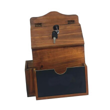 Cassetta postale in legno con serratura, da parete.