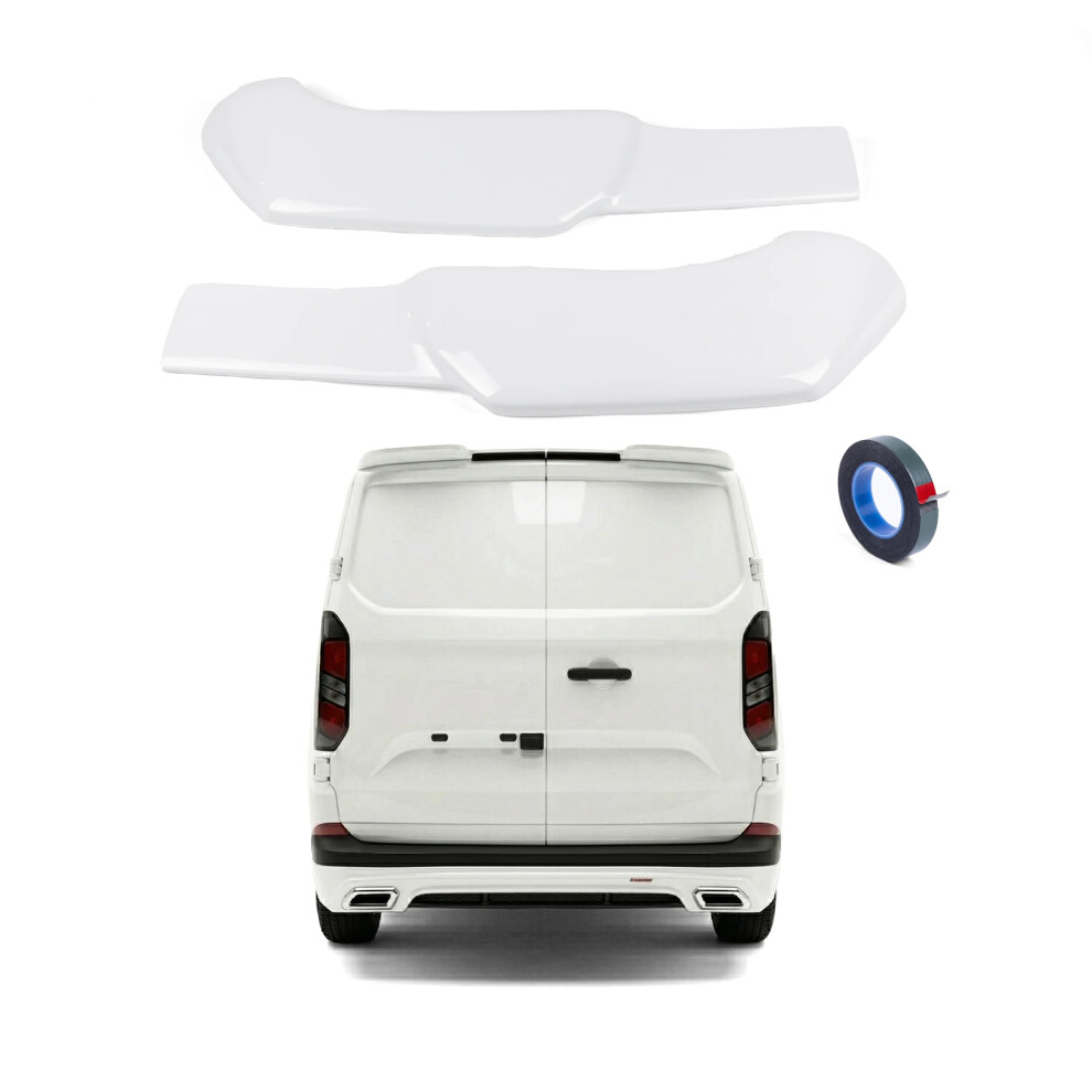 Rear Spoiler Barn Door Painted Frozen For Ford Transit Custom (2024+On) White 769152628516