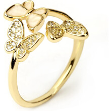 Sommerfuglering – 18 karat forgyldt justerbar damering