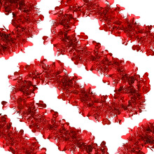 Valentine's Heart Tinsel Garland 49.2ft x 3.5in
