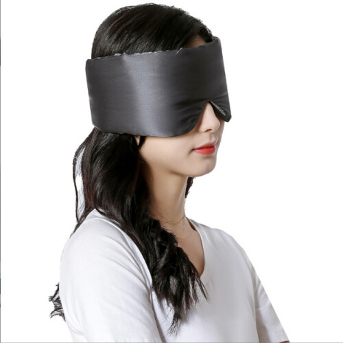 100% Silk Sleeping Mask for Women & Men DarkGrey