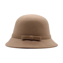 Dame vintage clochehatt i ull, bowlerhatt, 1 stk.
