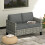 Two-Seater Rattan Outdoor Sofa - Light Grey 4