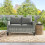 Two-Seater Rattan Outdoor Sofa - Light Grey 6