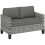 Two-Seater Rattan Outdoor Sofa - Light Grey 1