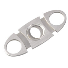 Coupe-cigares Viclon double lame en acier inoxydable, ciseaux guillotine à double lame, outil de poche pour cigares, argenté. Livré dan