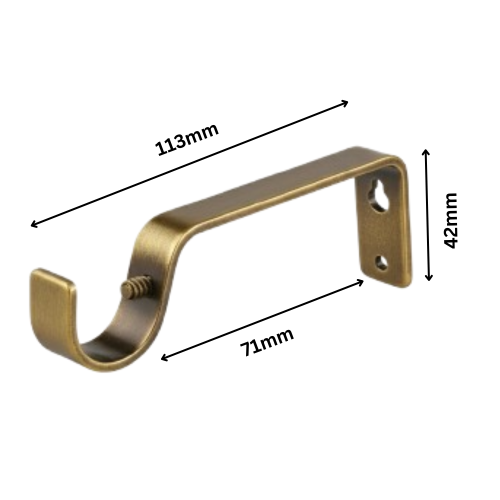 (Brass) Metal Curtain Pole Bracket 28mm 2pcs 1