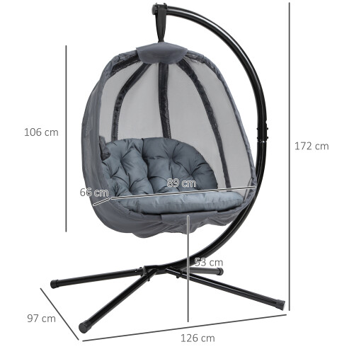 Hanging Egg Chair, Folding Texteline Swing Hammock 1