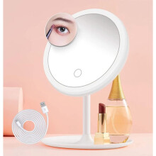 Makeup Mirror With 56 Led Lights 3 Color Lighting 5x Magnifying