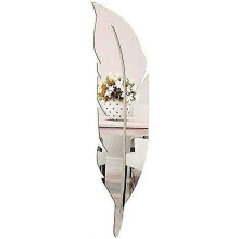 Miroir mural en plumes, miroir acrylique 3D, décoration murale moderne, stickers muraux amovibles compatibles avec salon, chambre, salle de bain et b