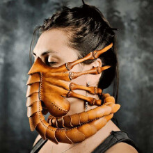 Facehugger Mask Alien Face Cover Halloween Horror Scorpion Cosplay Latex Mask Party Masquerade Headgear Movies Percompatiblemance Accessories compati