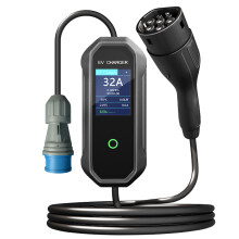 EV-Ladegerät, 32 A 7 kW tragbares EVSE, Typ 2-Ladegerät für Elektrofahrzeuge, 5 m