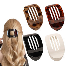 Large Flat Lay Hair Clips compatible Women, Non-Slip Volume Flat Top Round Clips, Casual Versatile Solid Color Hair Clips compatible All Hair Types,