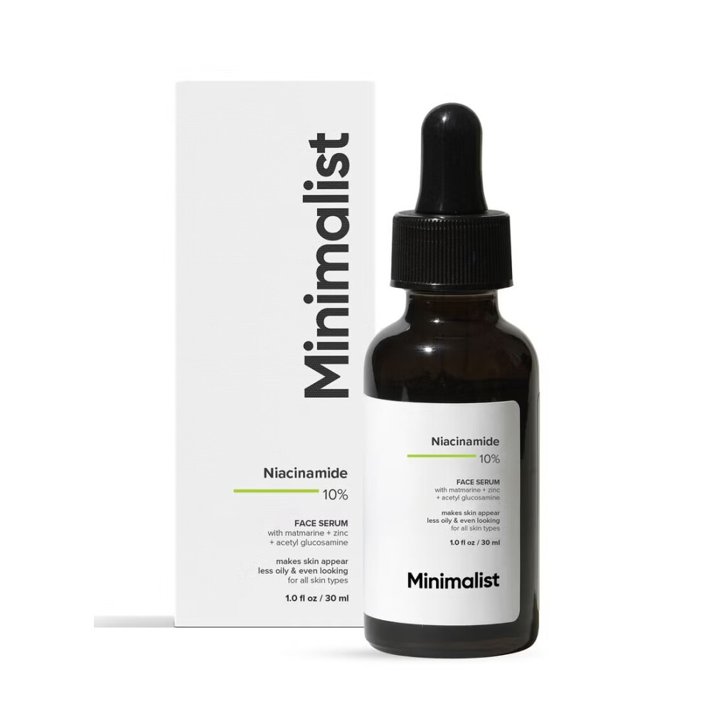 MINIMALIST Niacinamide Face Serum with Matmarine + Zinc 30ml | Oil Control, Pore Minimising Serum for Acne-Prone Skin | Uneven Tone & Smooth Texture