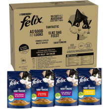 FELIX Le Ghiottonerie Wet Food for Adult Cats, Jelly Snacks with Beef, Chicken, Duck and Lamb, 80 x 85 g Sachets