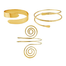 Gold Arm Cuff Bracelet Set for Women 3pcs
