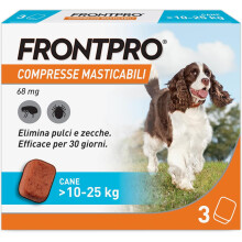 FRONTPRO 3 Tablets Chewable Antiparasitic for Weight Dogs > 10-25 kg Protects from Fleas and Ticks, of 3 Tablets of 68 mg of Afoxolaner, 10 kg-25 kg
