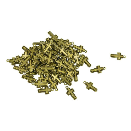 Bronze-Kreuzanhänger, 20 mm, 50 Stück