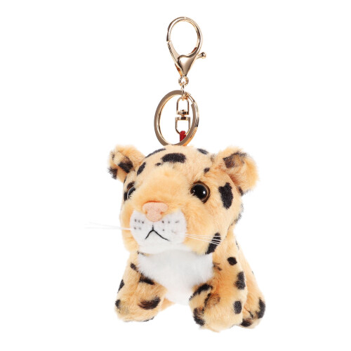 Plüsch-Leoparden-Schlüsselanhänger – PP-Baumwolle – 10 cm