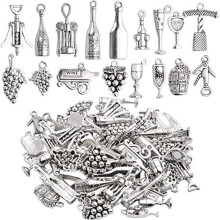68 silberne Weinanhänger für DIY-Schmuck