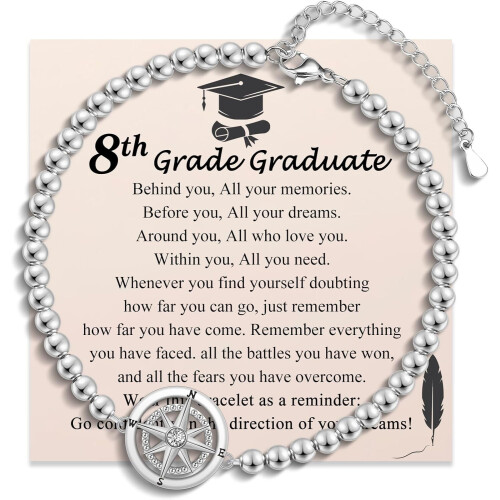 Βραχιόλι πυξίδας Class of2025 – Ανοξείδωτο ατσάλι