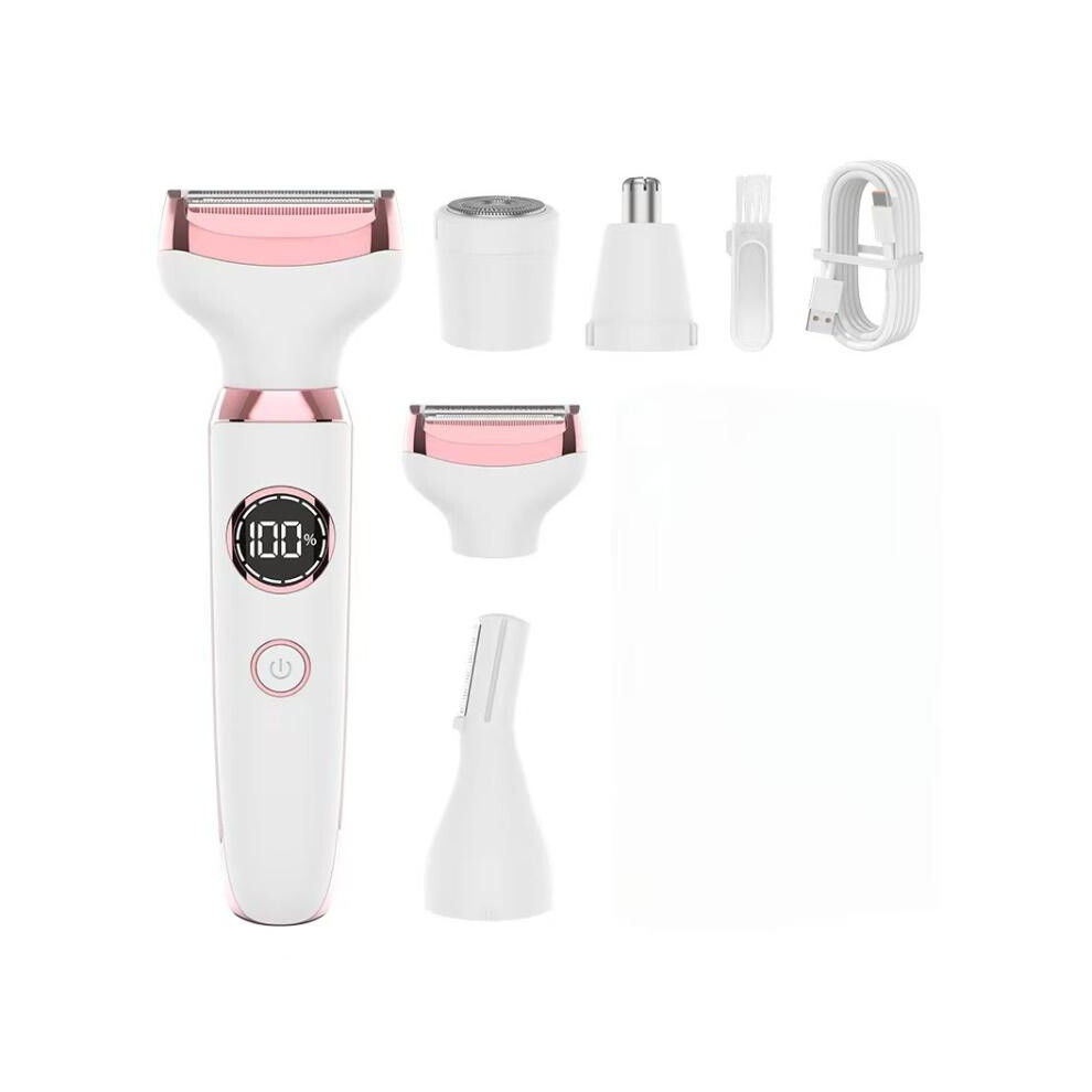 White In 1 Rechargeable Digital Display Hair Removal Kit Underarm Intimate Area Shaver Unisex Full-Body Epilator(White)