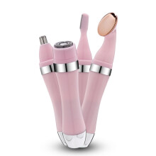 Rasoio elettrico per sopracciglia, strumento per massaggio e pulizia (rosa)