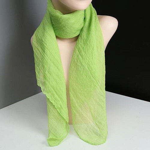 Lenço quadrado de chiffon verde claro, 100x100cm