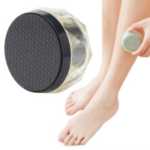2-in-1 Double-sided Foot File, Crystal Glass Manual Hair Removal Device (Black)