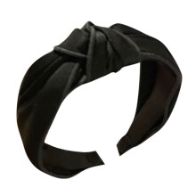 Bandeau pour cheveux en tissu noir antidérapant pour femme
