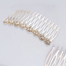 Pettine per capelli da donna con fiore e strass – 2 pezzi