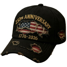 Patriotisk basebollkeps i bomull med snapback, svart, en storlek