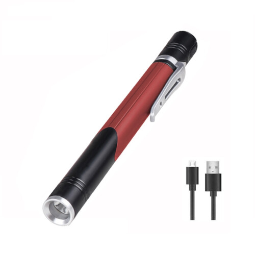B35 XPG+LED Mini Pen Clip Type Home Mini Lighting Three Light Sources Portable Flashlight Pen Lamp (Red)
