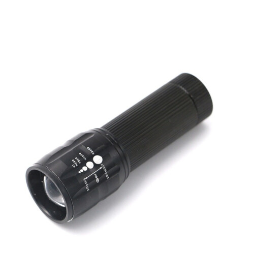PCS Three-Speed Zoom LED Flashlight Mini Aluminum Flashlight(Black)