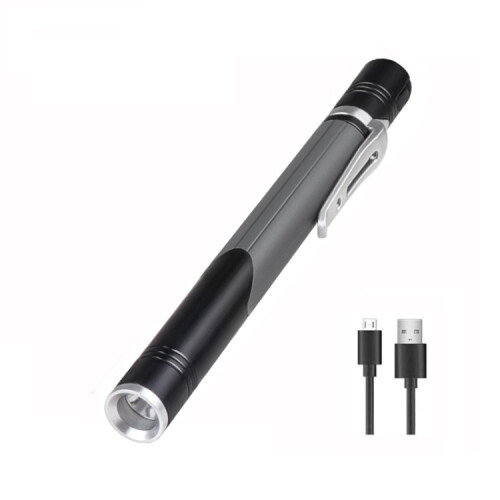 B35 XPG+LED Mini Pen Clip Type Home Mini Lighting Three Light Sources Portable Flashlight Pen Lamp (Gray)
