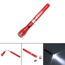 PCS 1W Flexible Magnet Camping Fishing Telescopic 360 Degrees Head Flashlight Outdoor Torch Magnetic Pick Up Tool Lamp(Red)